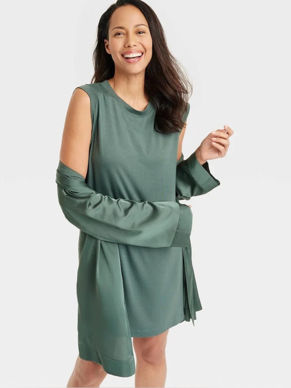 Women’s Beautifully Soft Tank Dress stars above Green